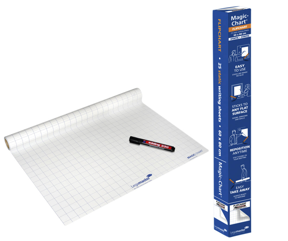 Magic-Chart Whiteboard 60x80cm ruit, statisch en milieuvriendelijk - 3