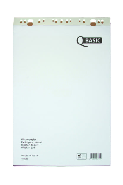 Flipoverpapier Qbasic 65x95cm blanco en ruit, 3x40 vellen, micro-uitscheurperforatie - 2