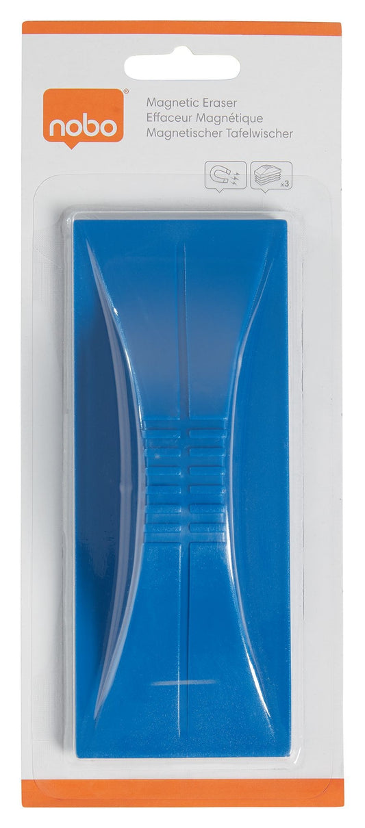 Navulbare blauwe magnetische whiteboardwisser NOBO