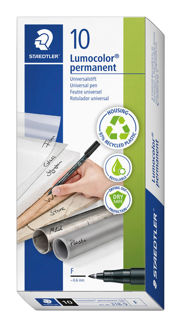 Viltstift Staedtler Lumo F 318 Perm Zwart