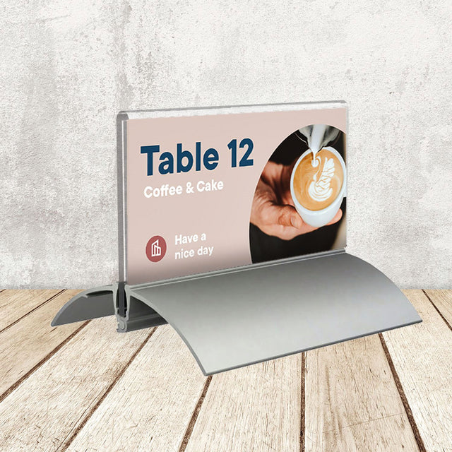 Tafelnaambord Europel 52x100mm Acryl met Aluminiumvoet - 3