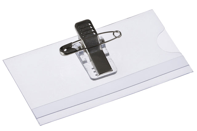 Badge Europel met clip en speld 75x40mm, set van 24
