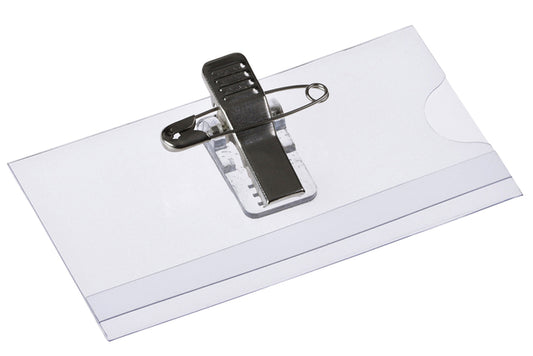 Badge Europel met clip en speld 75x40mm, set van 24