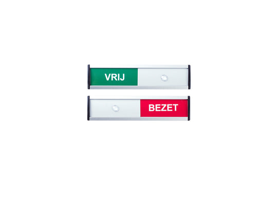 Informatiebord Vrij/Bezet 125x30 mm Aluminium schuifbord