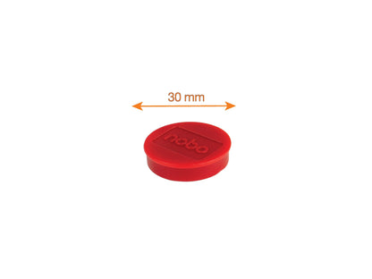 Nobo Magneet Ø30mm Rood, Blister 4 Stuks