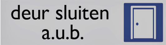 Deur Sluiten Pictogram 165x44 mm Tweekleuren