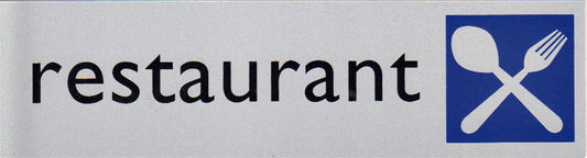 Informatiebord Posta Pictogram Restaurant 165x44 mm Tweekleurenzeefdruk