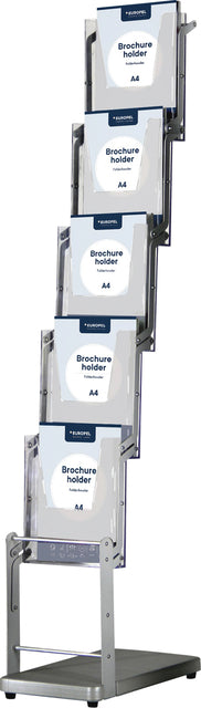 Folderstandaard Europel 5xA4 opvouwbaar aluminium