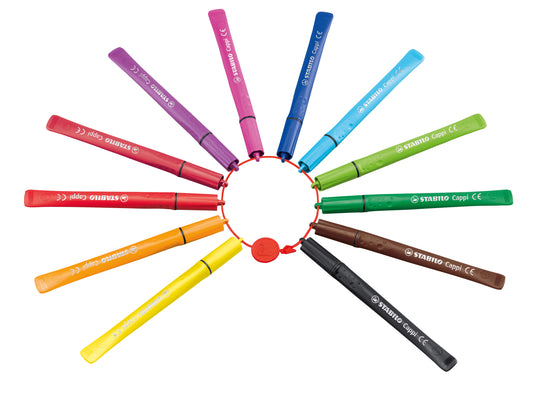 Stabilo Cappi 168/12 Viltstiften, Assorti, Dop Ring Systeem