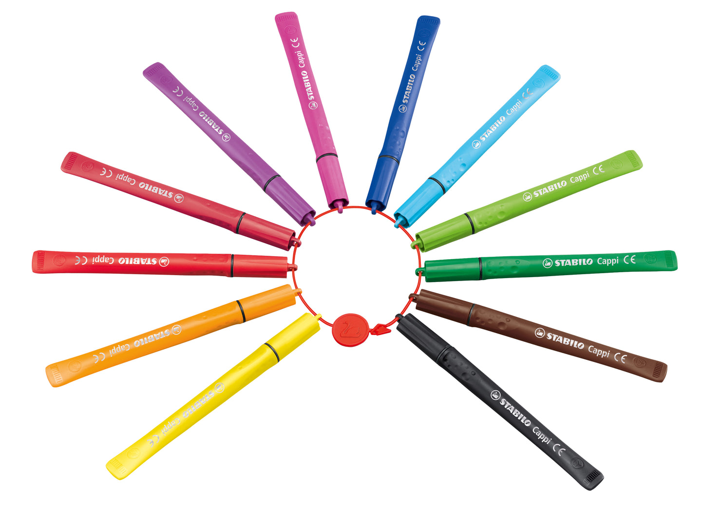 Stabilo Cappi 168/12 Viltstiften, Assorti, Dop Ring Systeem