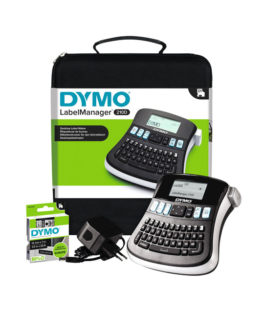 Labellabelprinter Dymo LM 210D, QWERTY, 12mm, Koffer