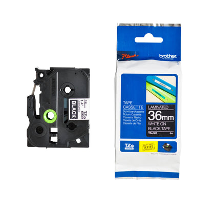 Brother TZE-365 Gelamineerde Labeltape 36mmx8m Zwart op Wit - 3