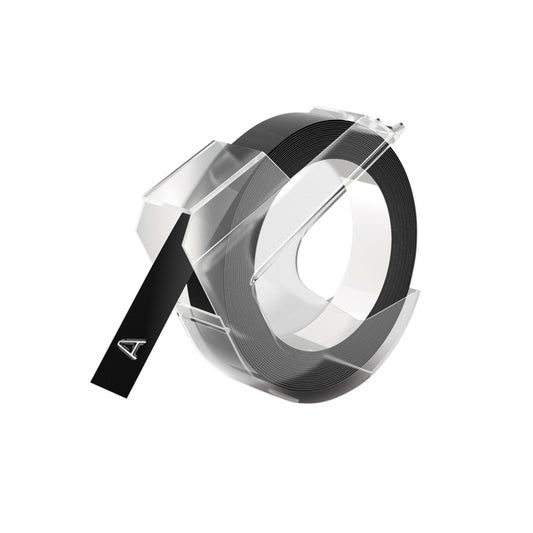 Dymo Embossing Plastic Relieftape 9mm Zwart