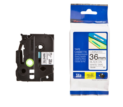 Brother TZE-261 Labeltape 36mm Wit/Zwart, 8m - 3