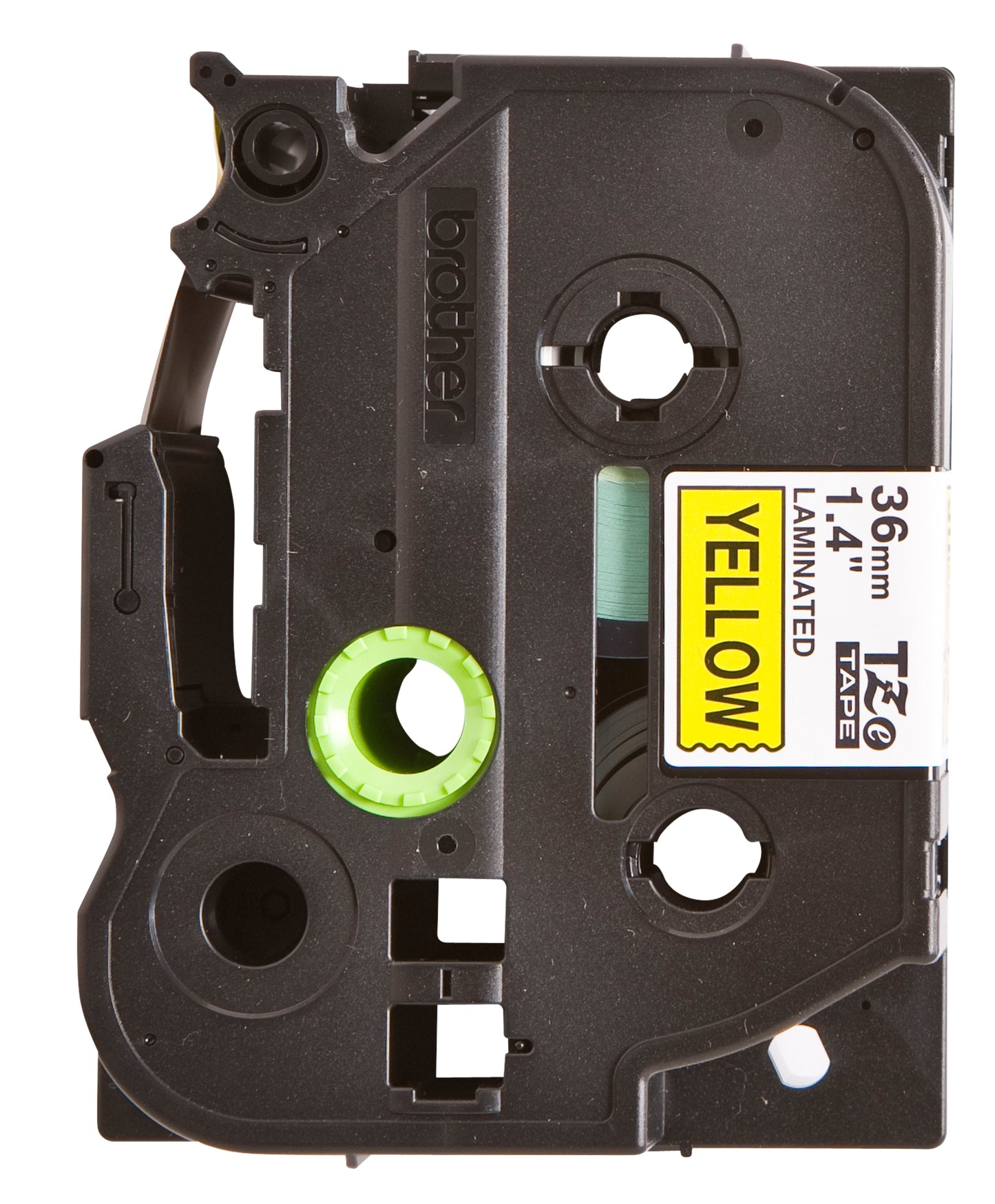Brother TZE-661 36mm geel/zwart gelamineerde labeltape - 2