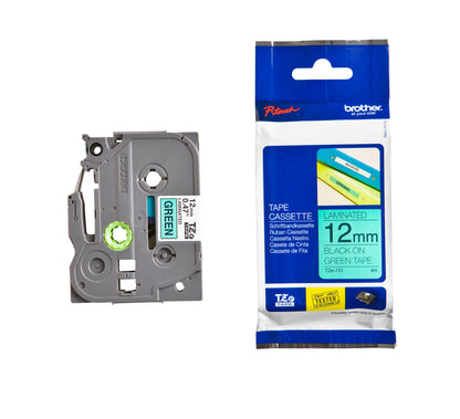 Brother TZE-731 Gelamineerde Labeltape 12mmx8m Groen/Zwart - 3