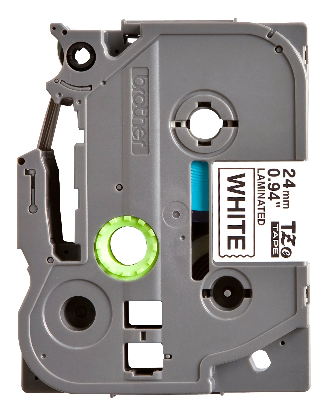Brother TZE-251 24mm wit/zwart gelamineerde labeltape - 2