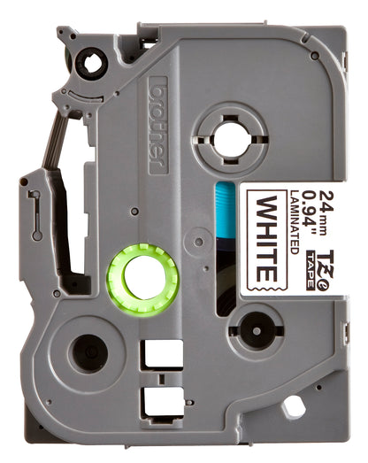 Brother TZE-251 24mm wit/zwart gelamineerde labeltape - 2
