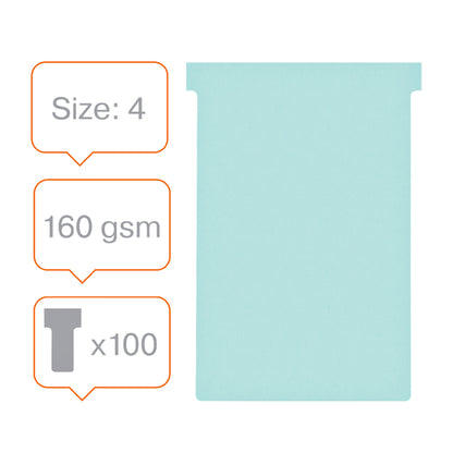 Planbord T-Kaart Nobo Nr 4 112mm Blauw, set van 100 stuks - 2
