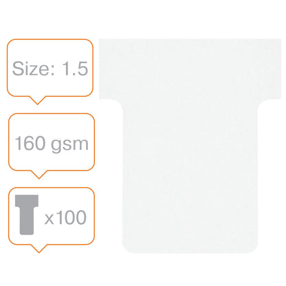 Planbord T-Kaart Nobo Nr 1.5 Wit, 36mm breed, pak 100 stuks - 3