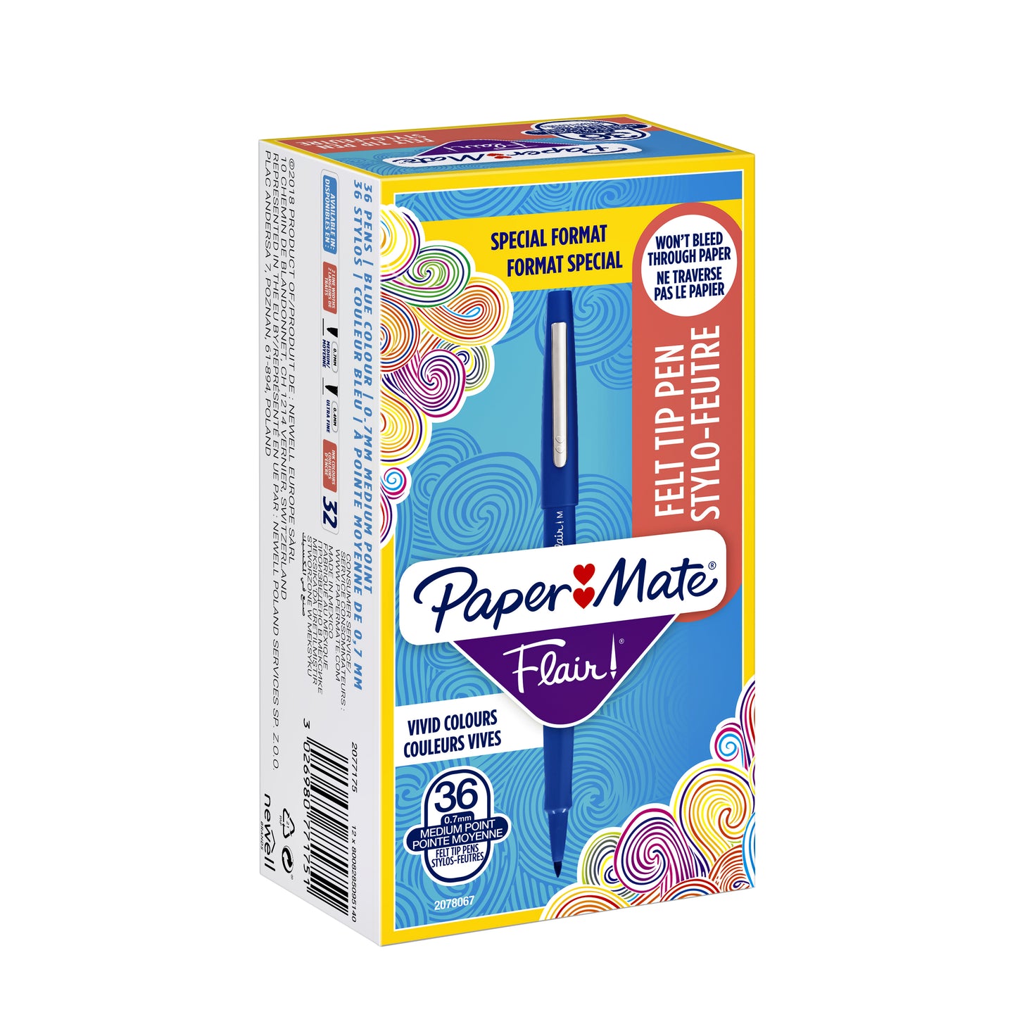 Fineliner Papermate Flair Original M Blauw