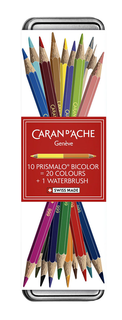 Prismalo Bicolor Aquarelkleurpotlood Set 10 stuks + Waterbrush