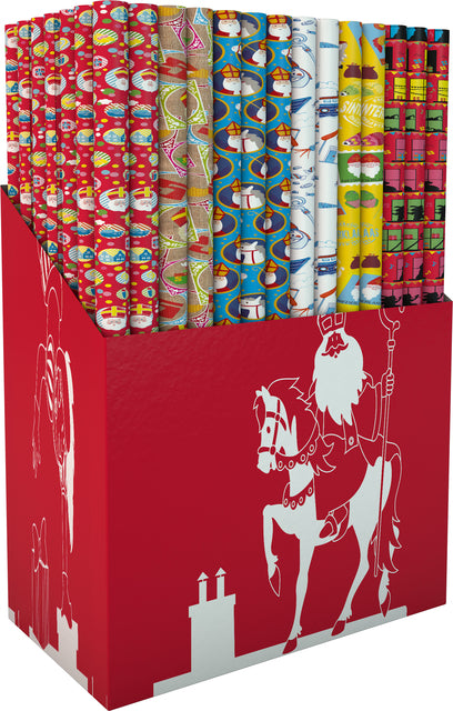 Inpakpapier Sinterklaas 250x46cm assorti