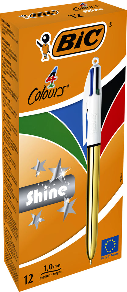 Balpen Bic 4-Kleuren Shine M Goud - 2
