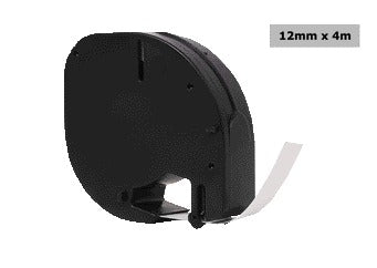 Labeltape Quantore 12267 12mmx4m Transparant/Zwart voor Labels