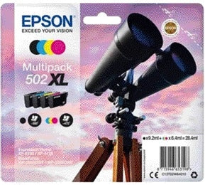 Epson 502XL T02W6 Zwart + 3 kleuren inktcartridge voor Epson printers
