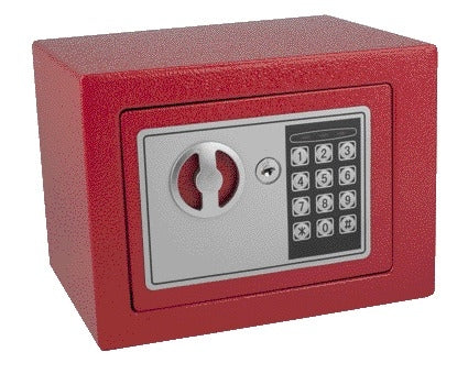 Elektronische Mini Kluis rood 230x170x170mm met cijfercode
