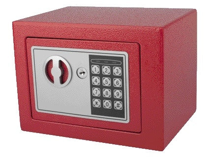 Elektronische Mini Kluis rood 230x170x170mm met cijfercode - 4