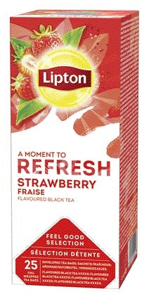 Lipton Refresh Strawberry Thee, 25 Zakjes 1.5g