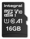 Integral MicroSDHC V10 16GB Geheugenkaart met SD-adapter