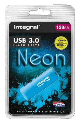 USB-stick Integral 128GB Neon Blauw