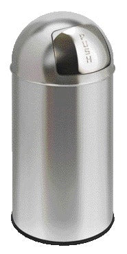 Pushcan 40L Afvalbak met pushdeksel RVS, mat zwart
