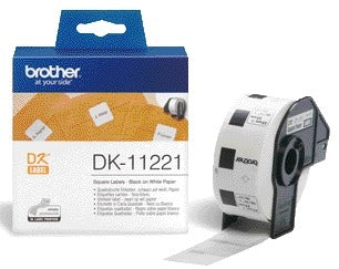 Brother DK-11221 Zwart op Wit Labels 23mm x 23mm, 1000 stuks