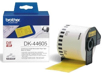 Brother DK-44605 Gele Verwijderbare Labels 62mm x 30,48m