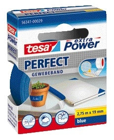 Tesa Perfect Textieltape 2.75mx19mm Blauw voor Klussen