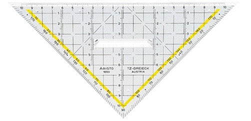 Aristo 1650/2 Geodriehoek met greep, 225mm, multifunctioneel