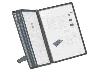 Sherpa SOHO bureaustandaard met 5 A4-zichtpanelen, zwart