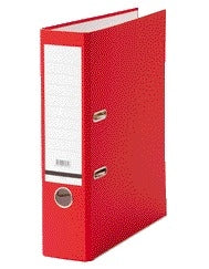 Rode ordner Qbasic A4 80mm van stevig karton met metalen gripgaat