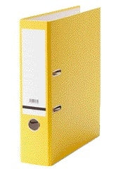 Ordner Qbasic A4 80mm Geel met kartonnen omslag en metalen grijpgat