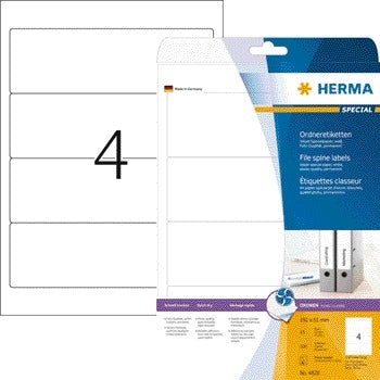 Herma 5095 Breed 61x192mm, Zelfklevend Ordneretiket, Wit