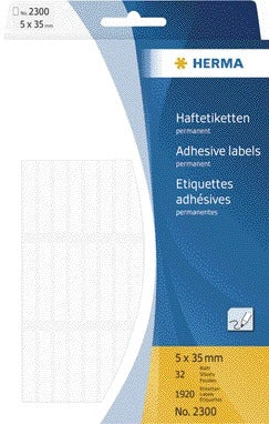 HERMA 2300 Witte zelfklevende etiketten 5x35mm, 1920 stuks