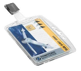 Bedrijfspashouder met Clip 54x85mm, Draaibaar en Beschermend