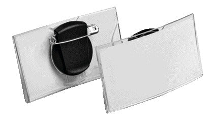 Durable Convex Badge 8124.19 met Klem en Kunststof Spijker 40x75mm