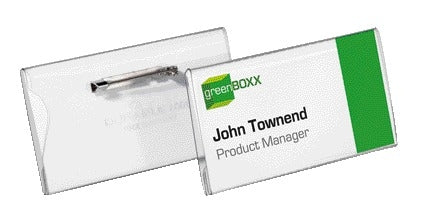 Badge met speld en insteektong 40x75mm, Duradurable 8001