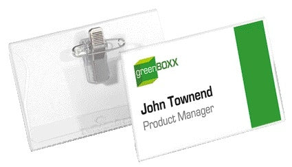 Badge Durable 8101 met speld en klem 54x90mm