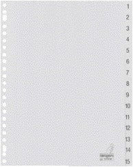 Zwart bedrukte tabs G415CM A4 PP 15R, 1-15